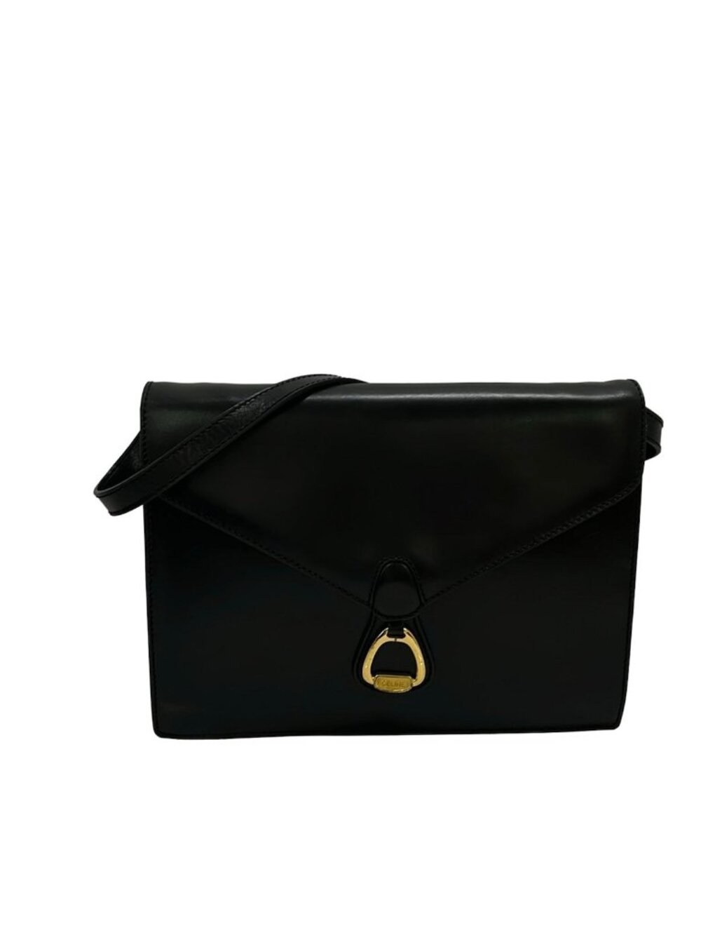 Celine Shoulder Bag Black Leather